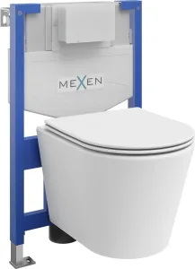 MEXEN/S WC předstěnová instalační sada Fenix XS-F s mísou WC Rico + sedátko softclose,  bílá mat 68030724001
