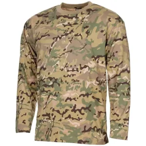 MFH Americké tričko s dlouhým rukávem, operation-camo - L