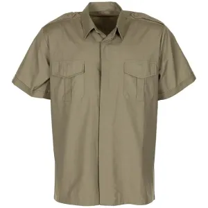 MFH Americké tričko s krátkým rukávem Rip stop, khaki barva - S