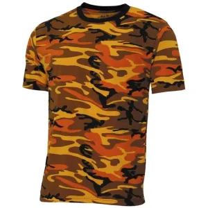 MFH Americké tričko Streetstyle, oranžovo-kamuflážová barva - 3XL