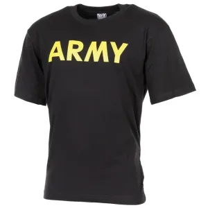 MFH Army tričko s krátkým rukávem, černé - L