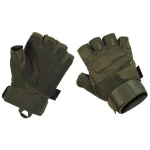 MFH Tactical rukavice bez prstů 1/2, olivové - M