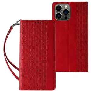 MG Magnet Strap knížkové pouzdro pro Samsung Galaxy A34 5G, červené