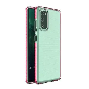 Hurtel Gelové pouzdro Spring Case s barevným rámečkem pro Samsung Galaxy A72 4G tmavě růžové