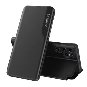 Hurtel Pouzdro Eco Leather View pro Samsung Galaxy S23 Ultra s flipovým krytem a stojánkem, černé