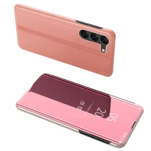 Hurtel Clear View pouzdro pro Samsung Galaxy S23 flipové pouzdro růžové