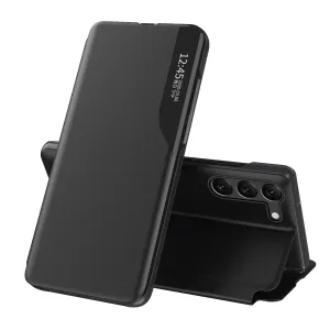 Hurtel Pouzdro Eco Leather View pro Samsung Galaxy S23 s flipovým krytem a stojánkem, černé