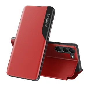 Hurtel Pouzdro Eco Leather View pro Samsung Galaxy S23 s flipovým krytem a stojánkem, červené