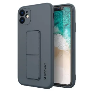 Wozinsky Kickstand Case silikonové pouzdro se stojánkem iPhone 12 Pro navy blue