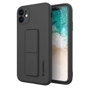 Wozinsky Kickstand Case silikonové pouzdro se stojánkem iPhone 12 černé