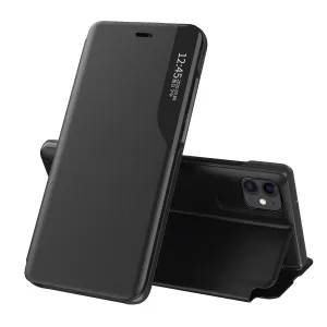 Hurtel Eco Leather View Case elegantní pouzdro s flipovým krytem a funkcí stojánku iPhone 13 mini černé