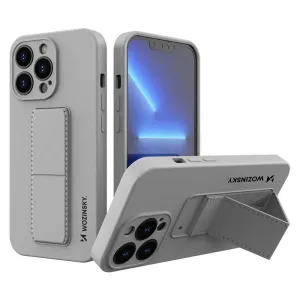 Wozinsky Kickstand Case silikonové pouzdro se stojánkem iPhone 13 mini šedé