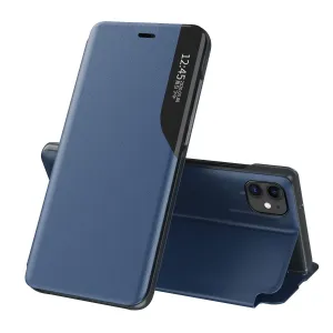 Hurtel Eco Leather View Case elegantní flipové pouzdro s funkcí stojánku pro iPhone 13 Pro Max modré