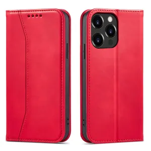 Hurtel Magnet Fancy Case pro iPhone 13 Pro pouzdro na karty peněženka držák karet červená