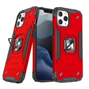Wozinsky Ring Armor obrněný hybridní kryt + magnetický držák iPhone 13 Pro červený