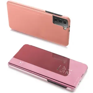 MG Clear View knížkové pouzdro na Samsung Galaxy S21 Plus 5G, růžové