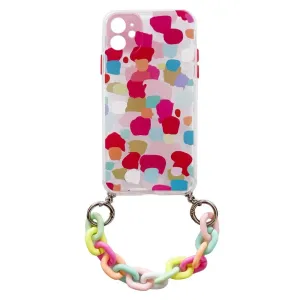 Hurtel Barevné pouzdro s řetízkem Gelové elastické pouzdro s řetízkem s přívěskem pro iPhone 12 multicolour