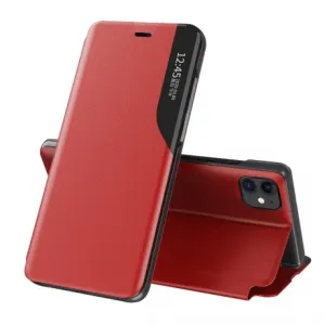 MG Eco Leather View knížkové pouzdro na iPhone 13 mini, červené