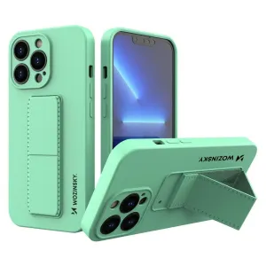 Wozinsky Kickstand Case silikonové pouzdro se stojánkem iPhone 13 mini mint
