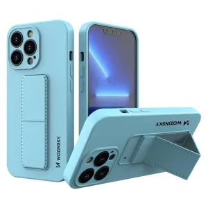 Wozinsky Kickstand Case silikonové pouzdro se stojánkem iPhone 13 mini světle modré