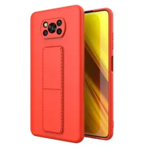 MG Kickstand silikonový kryt na Xiaomi Poco X3 / X3 Pro, červený