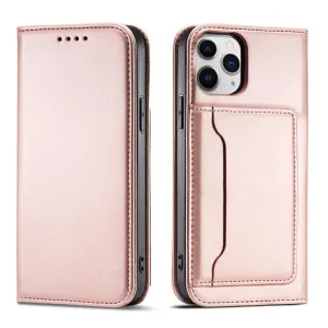 Hurtel Magnet Card Case pro iPhone 12 Pro card wallet case card holder pink