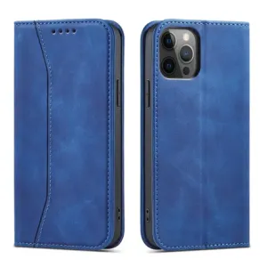 MG Magnet Fancy knížkové kožené pouzdro na iPhone 12 Pro Max, modré
