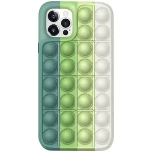 MG Pop It silikonový kryt na iPhone 12 Pro Max, zelený/bílý