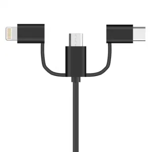MG 3in1 kabel USB - Micro USB / USB-C / Lightning 2A 1m, černý