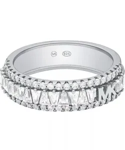 Michael Kors Blyštivý stříbrný prsten se zirkony MKC1637AN040 60 mm