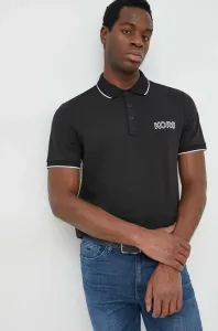 Bavlněné polo tričko Michael Kors černá barva, s aplikací #5657220