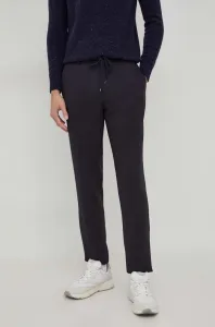 Vlněné kalhoty Michael Kors tmavomodrá barva, jednoduché