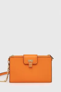 Kožená kabelka MICHAEL Michael Kors oranžová barva