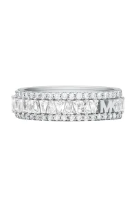 Michael Kors Blyštivý stříbrný prsten se zirkony MKC1637AN040 49 mm