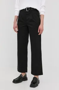 Kalhoty MICHAEL Michael Kors dámské, černá barva, široké, high waist #1991559