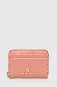 Kožená peněženka MICHAEL Michael Kors růžová barva #6132018
