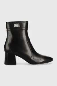 Kožené kotníkové boty MICHAEL Michael Kors Padma dámské, černá barva, na podpatku #5689277