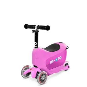 Dětské odrážedlo a koloběžka Micro Mini2Go Deluxe barva Pink