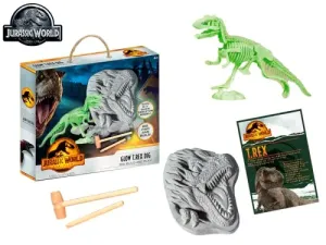 MIKRO TRADING - Jurský svět sada vytesej si kostru dinosaura T-Rex svítící ve tmě s doplňky v krabičce