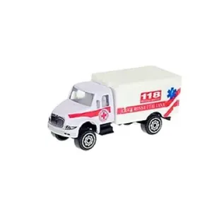 Mikro trading Vozidlo ambulance velká skříňová dodávka bílá 7 cm kov 1:64 volný chod