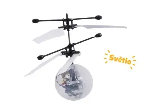 MIKRO TRADING - Helikoptéra míček svítící reagující na pohyb ruky s USB v krabičce