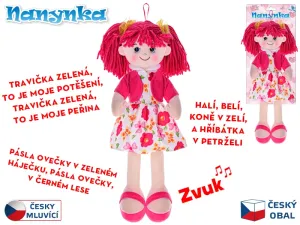 MIKRO TRADING - Panenka Nanynka červená 50cm měkké tělo na baterie česky mluvící a zpívající 0m+ na kartě