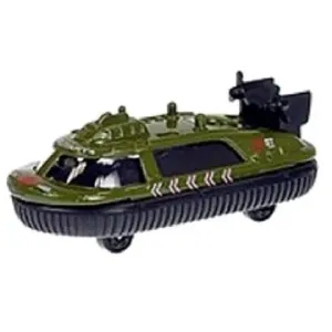 Mikro trading Vojenský člun s motorem zelený 7 cm kov 1:64 volný chod