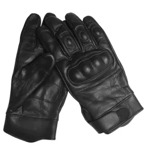 Mil-tec taktické rukavice kožené, černé - M #4278588