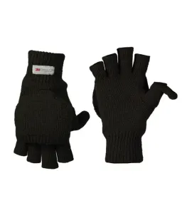 Mil-Tec rukavice s odnímatelnou prstovou částí, černé - L