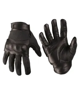 Mil-tec taktické rukavice kožené/kevlar, černé - S
