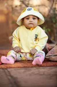 Dětská bavlněná mikina Mini Rodini žlutá barva, vzorovaná #4944160