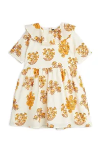 Dětské bavlněné šaty Mini Rodini béžová barva, mini, áčková #1998984