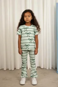 Dětské kalhoty Mini Rodini zelená barva, vzorované #5956585
