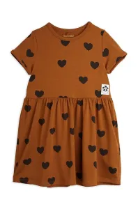 Dívčí šaty Mini Rodini hnědá barva, mini, áčková